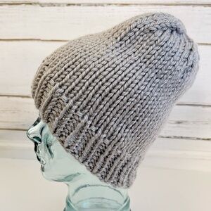 Handmade Gray Knit Beanie | Cozy Winter Hat
